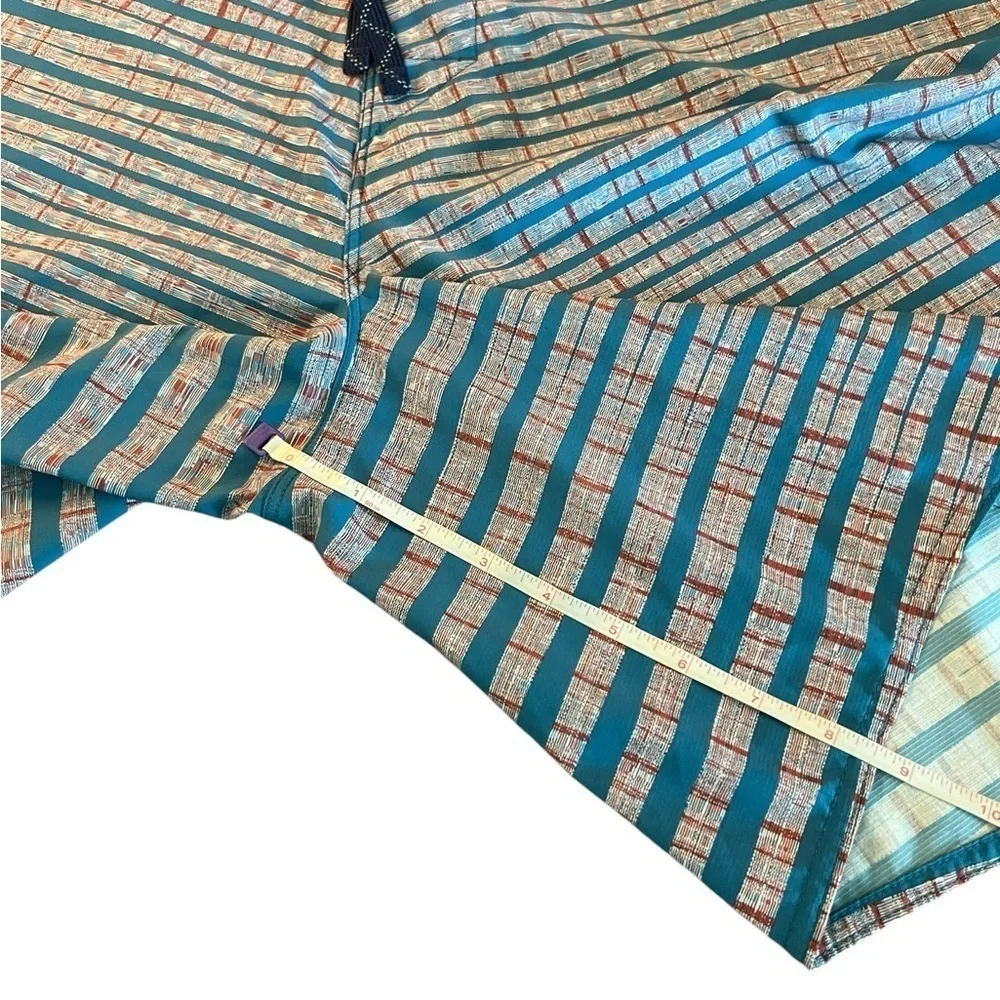 PATAGONIA MEN’S SWIM TRUNKS TEAL AND RUST ABSTRACT PATTERN SIZE 38